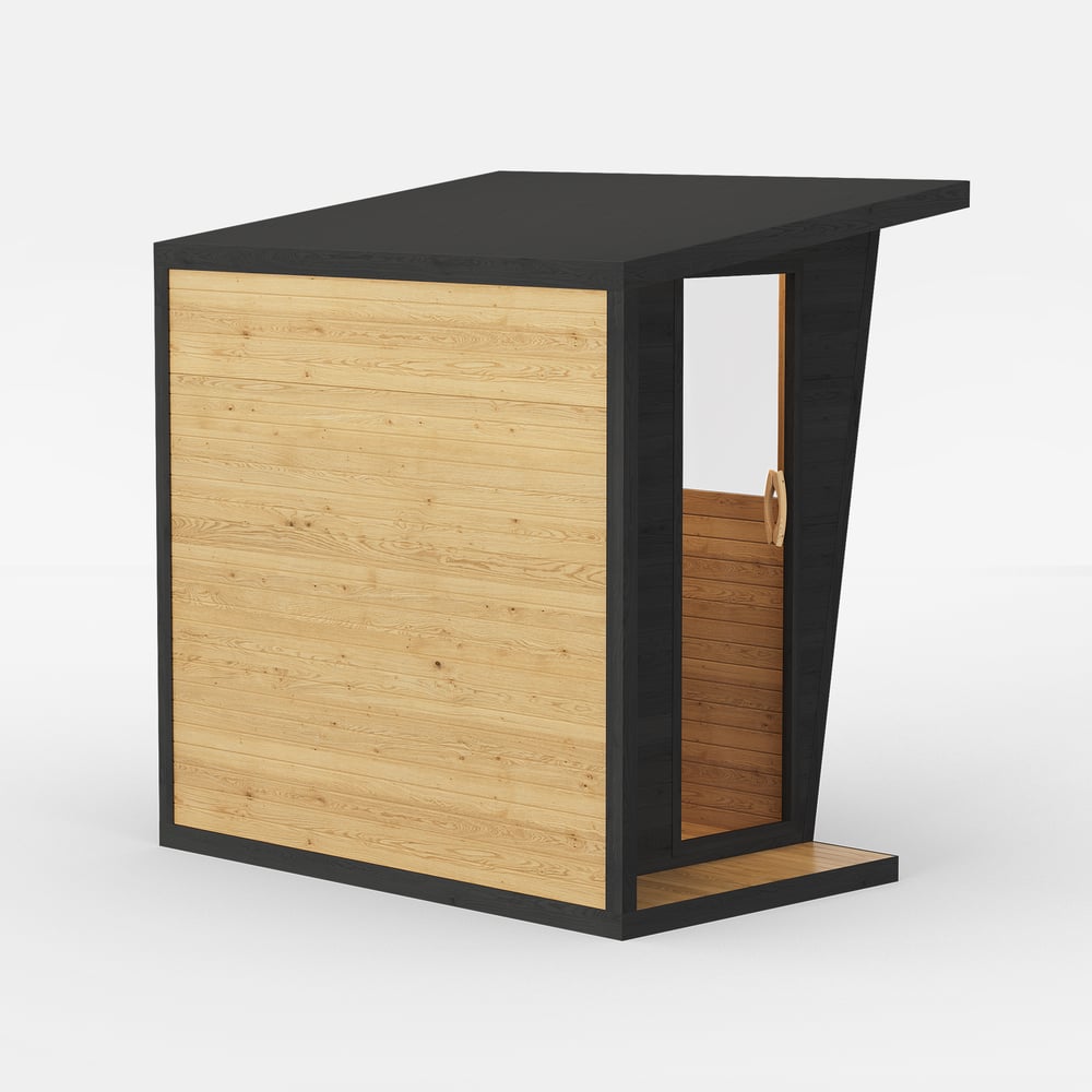 2-Person Electric Outdoor Sauna with Glass Door & LED window image