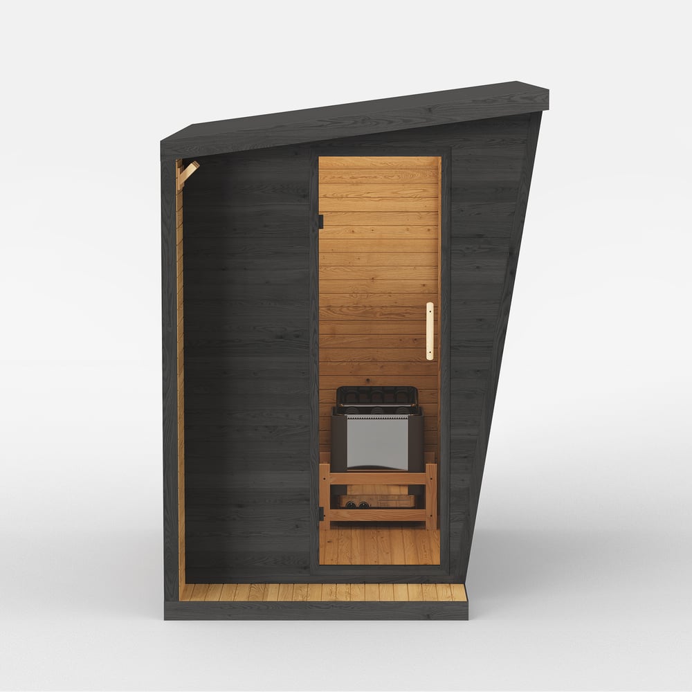 2-Person Electric Outdoor Sauna with Glass Door & LED window image