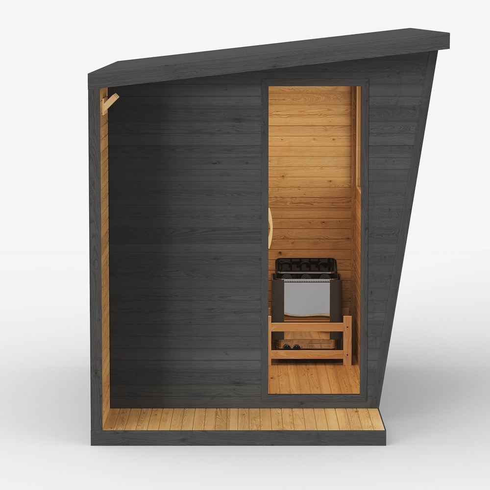 Outdoor Cabin-style Electric Steam Sauna Kits for 2-4 People window image