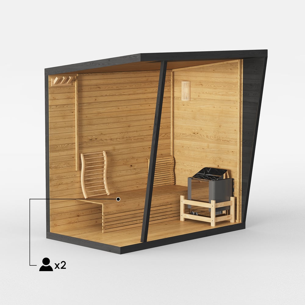 2-Person Electric Outdoor Sauna with Glass Door & LED window image