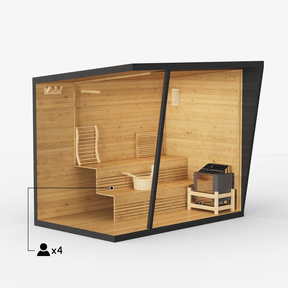 Outdoor Cabin-style Electric Steam Sauna Kits for 2-4 People window image