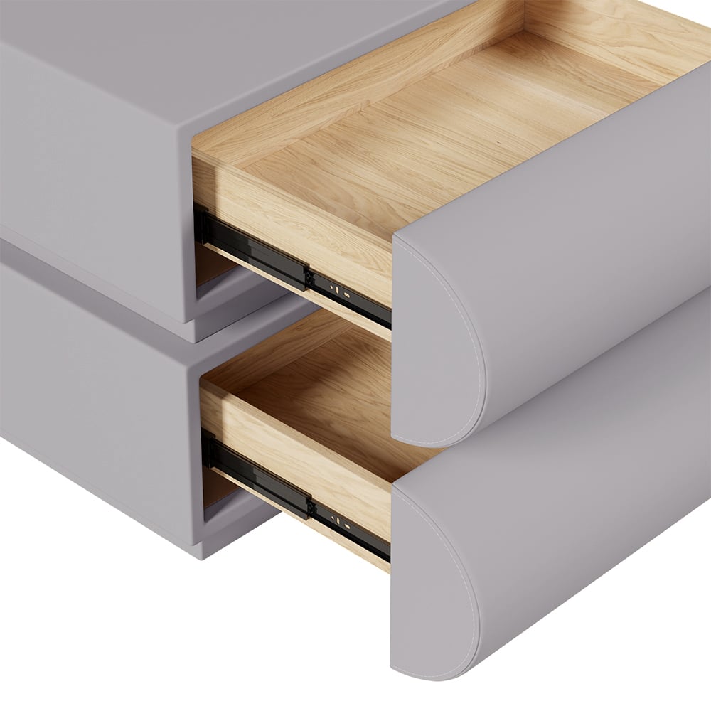 Humply Leather 2-Drawer Smart Nightstand window image