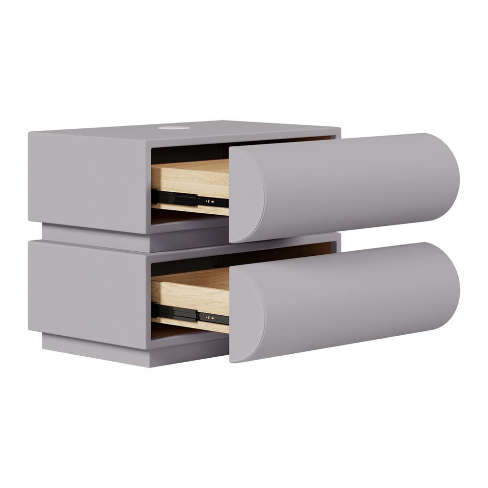 Humply Leather 2-Drawer Smart Nightstand window image