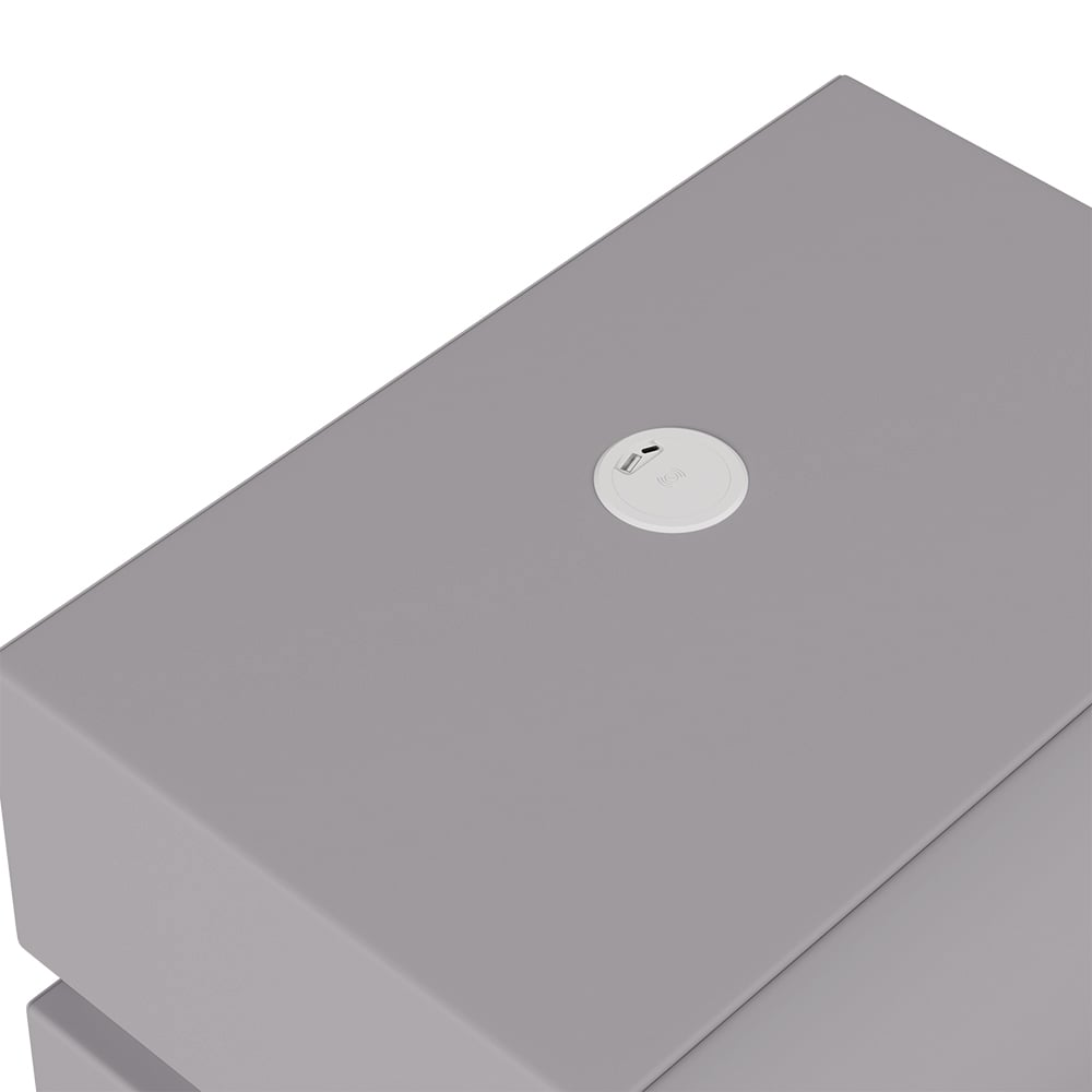 Humply Leather 2-Drawer Smart Nightstand Set of 2 window image