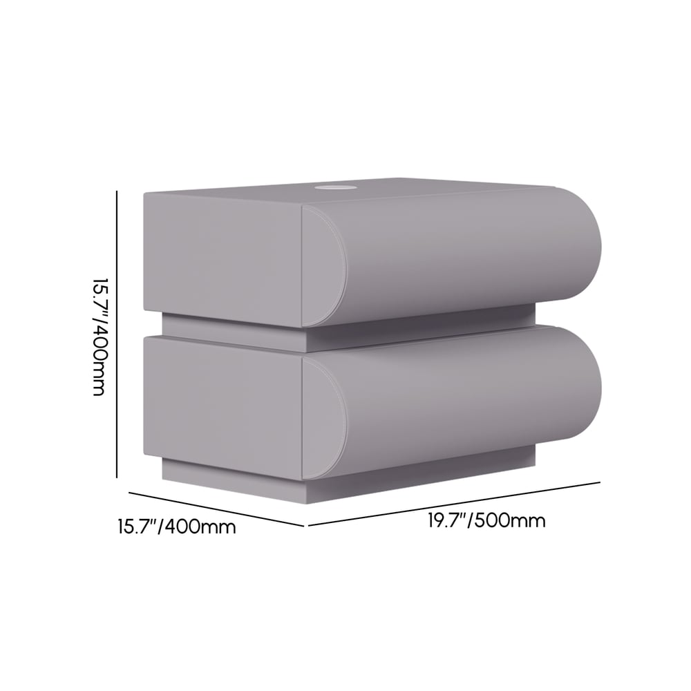 Humply Leather 2-Drawer Smart Nightstand Set of 2 weights dimensions image