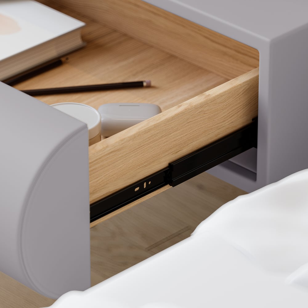 Humply Smart-Nachttisch aus Leder, schwimmend, mit Schublade Schaufensterbilder