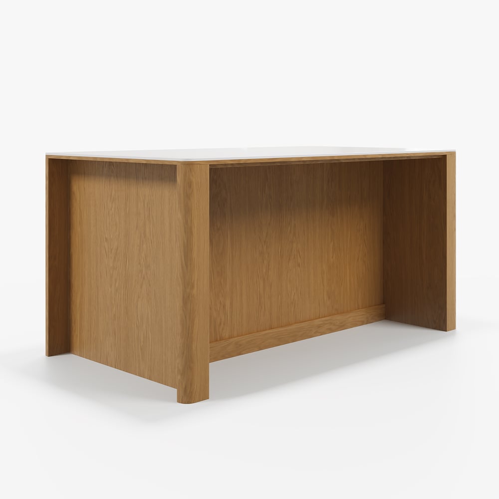 Îlot de cuisine en bois massif avec dessus en pierre frittée de 72 po avec rangement image de fenêtre