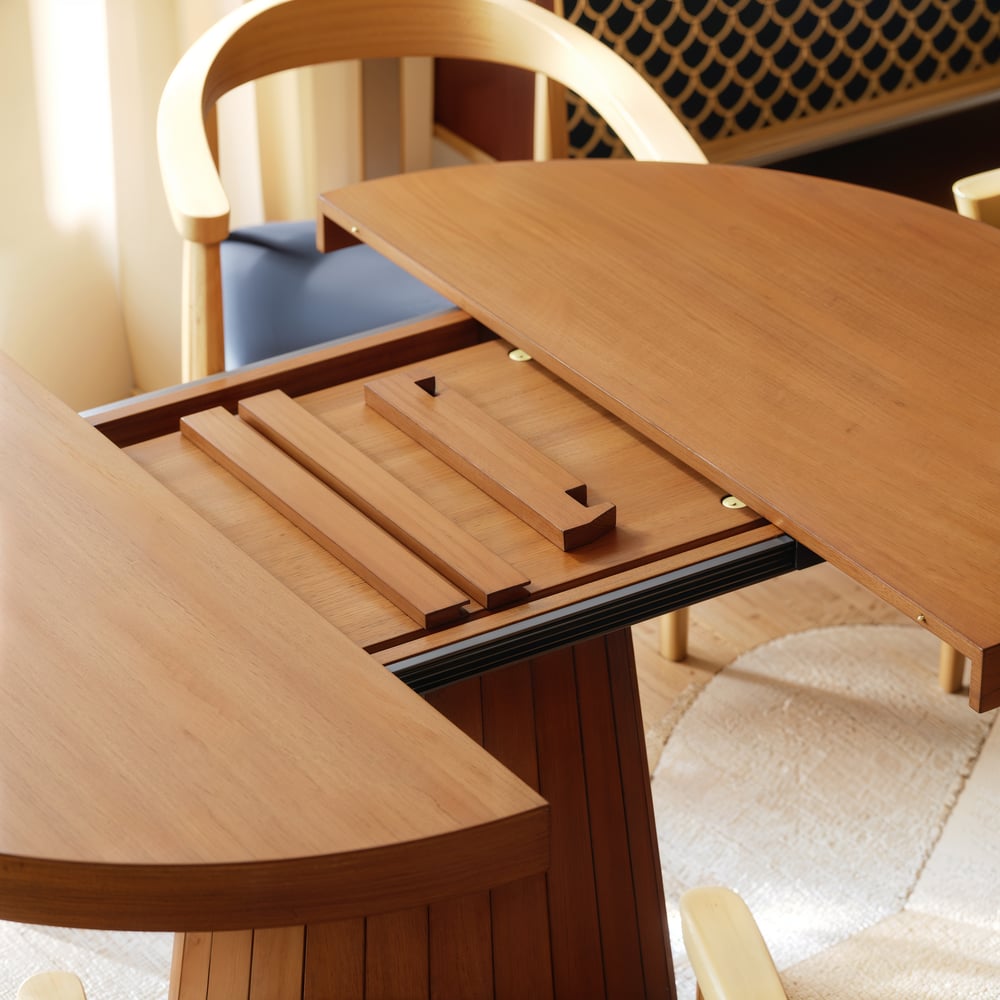 Dining Set 39"-55" Japandi Extendable Dining Table with 4 Chairs window image