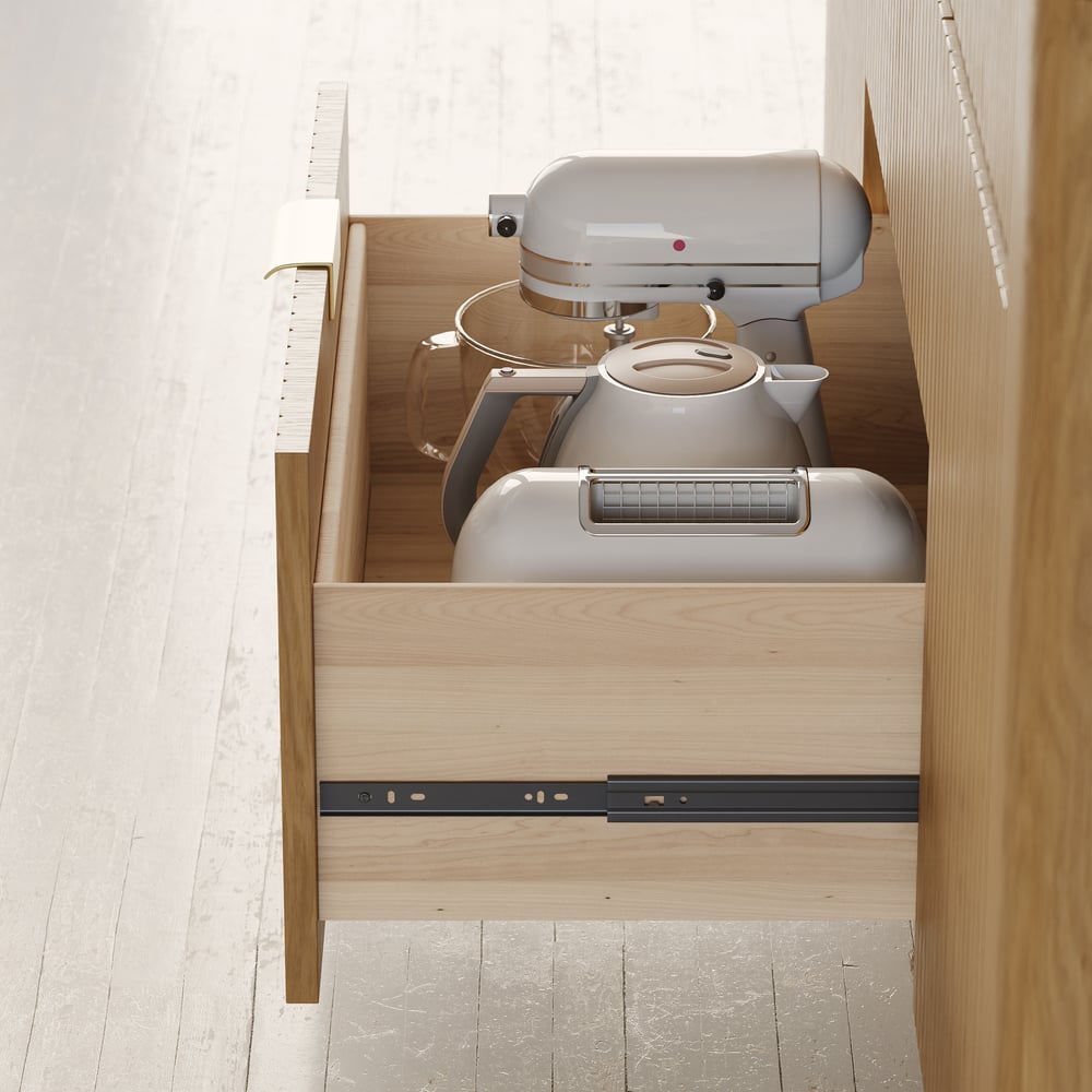 Îlot de cuisine en bois massif avec dessus en pierre frittée de 72 po avec rangement image de fenêtre