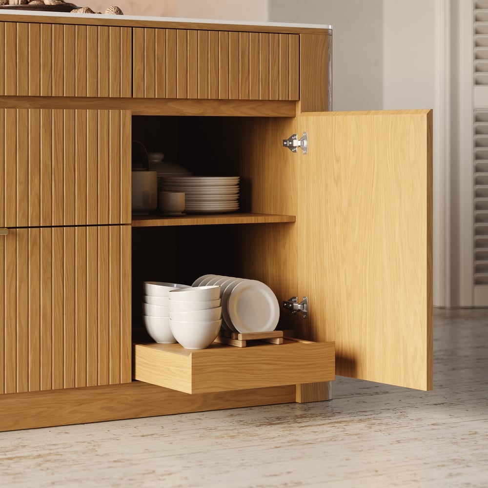 Îlot de cuisine en bois massif avec dessus en pierre frittée de 72 po avec rangement image de fenêtre