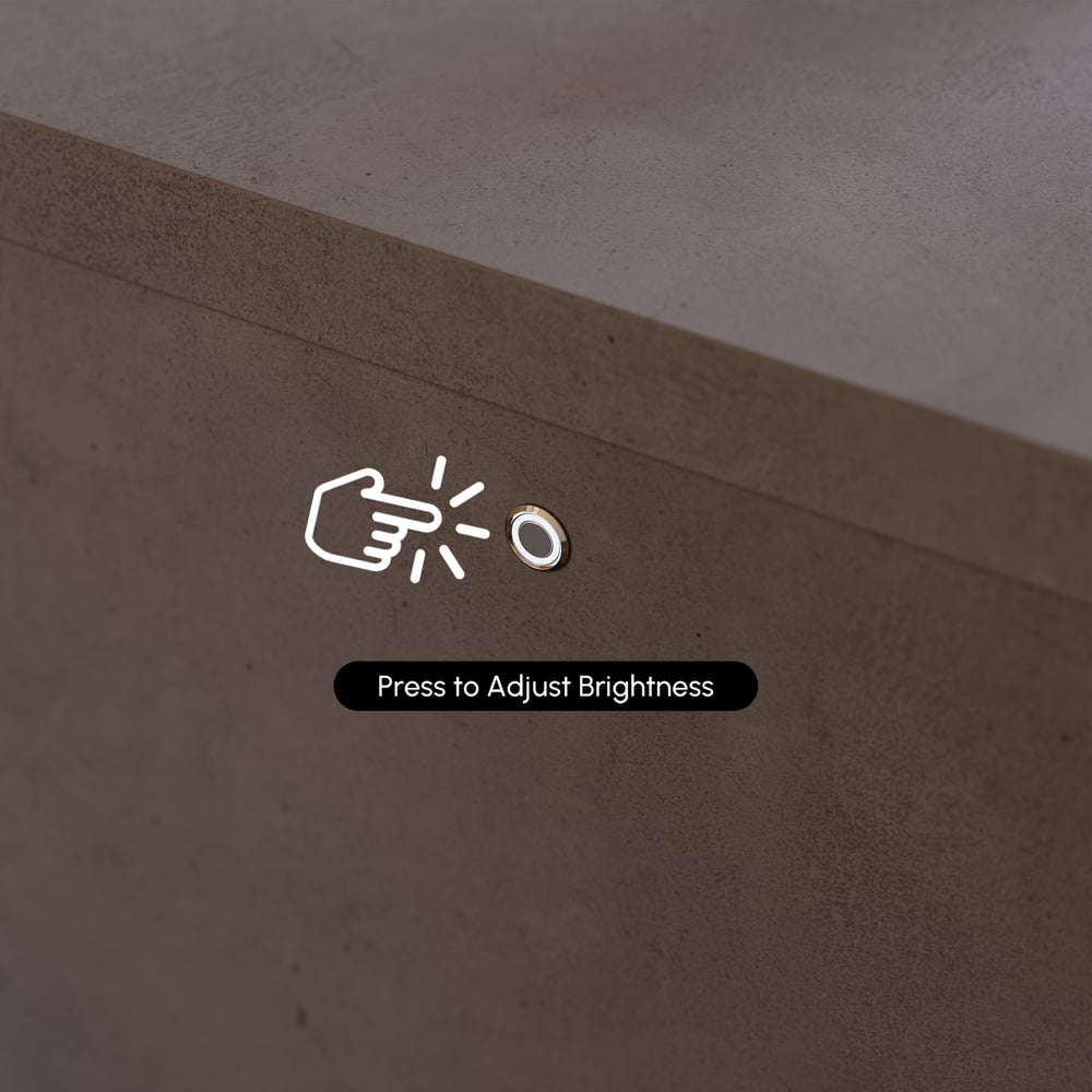 Ilha de cozinha moderna em cascata de 1800 mm com luz e armazenamento Imagem da janela