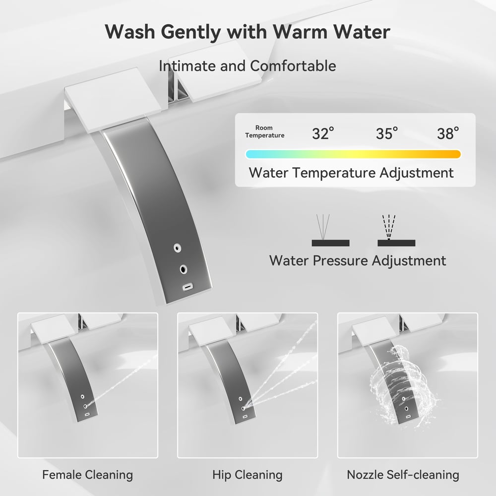 Glowin K4 Smart Toilet with Heated Seat & Remote Control White, ADA-Compliant window image