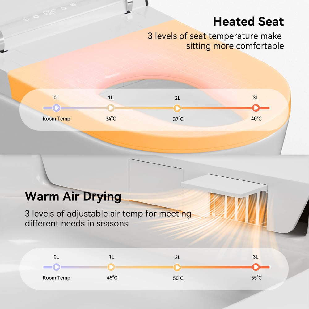 Glowin K4 Smart Toilet with Heated Seat & Remote Control White, ADA-Compliant window image