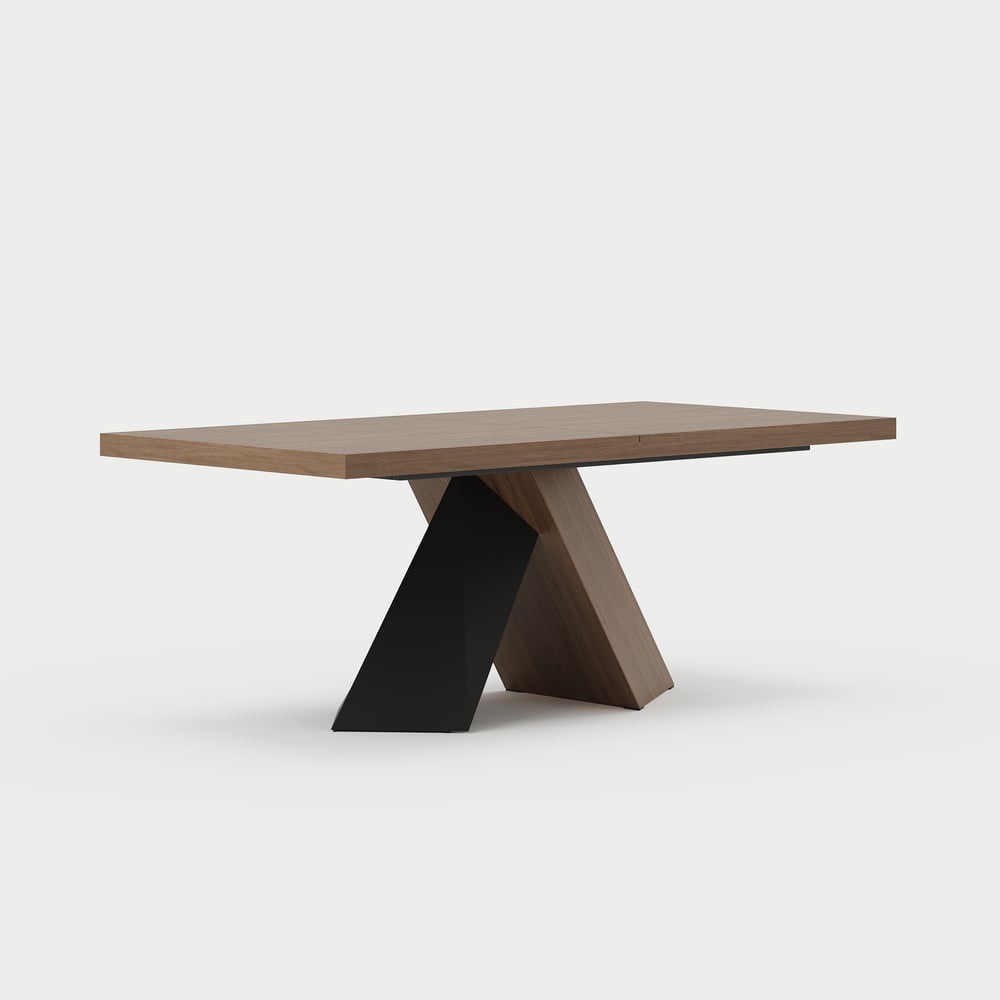 Dining Set 79''-94'' Extendable Walnut Table with 6 Chairs window image