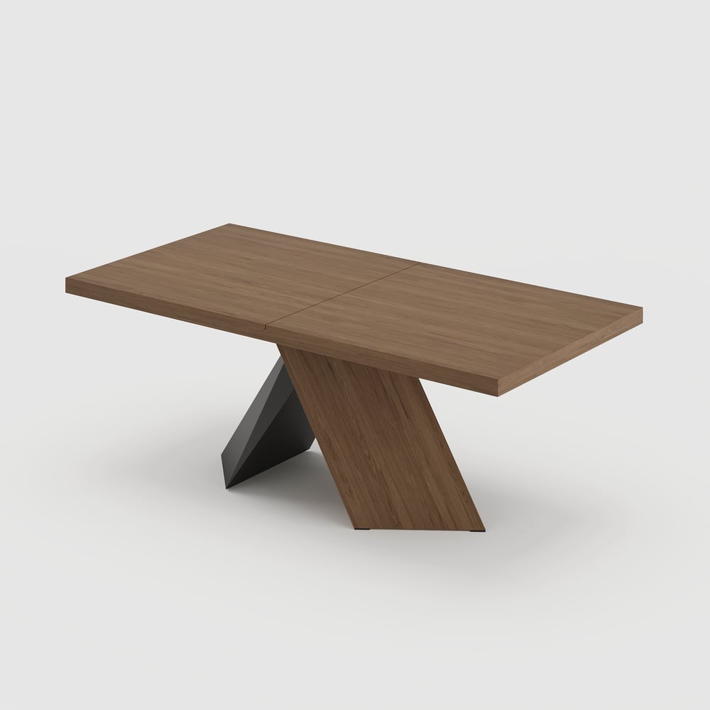 Dining Set 79''-94'' Extendable Walnut Table with 6 Chairs window image