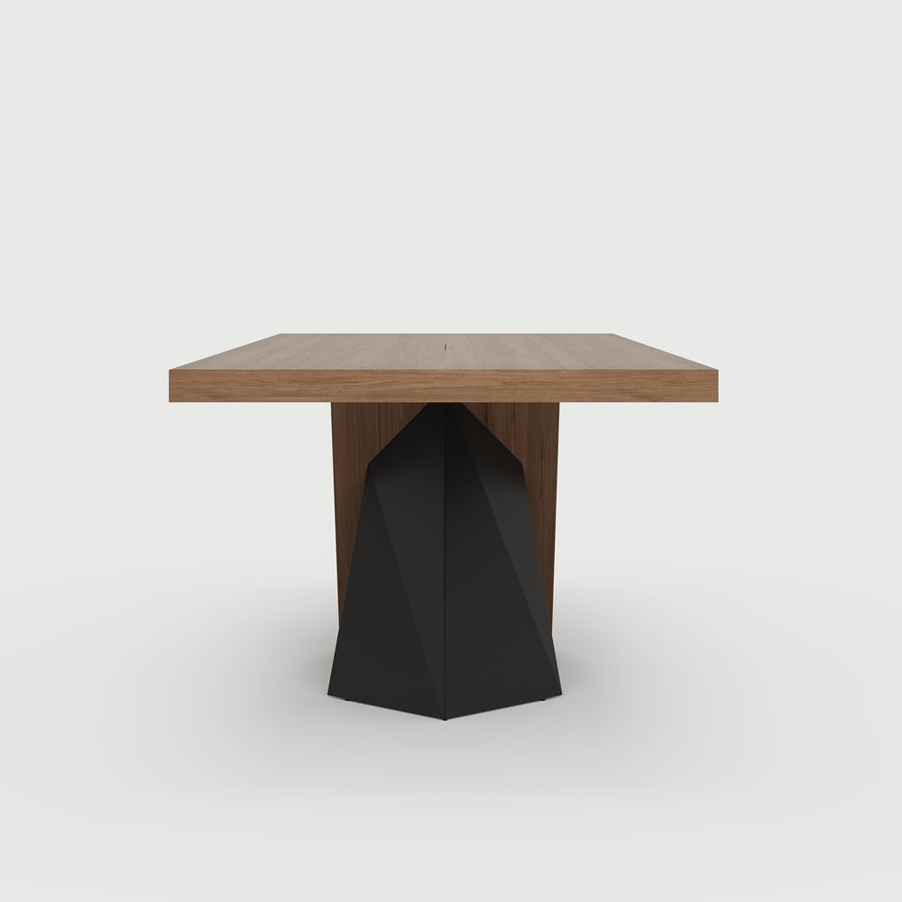 Dining Set 79"-94" Extendable Walnut Table with 8 Chairs window image