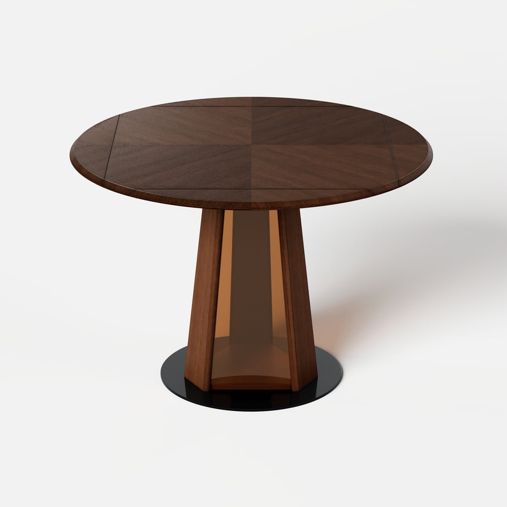 36"-47" Solid Wood Extendable Dining Table with Light window image