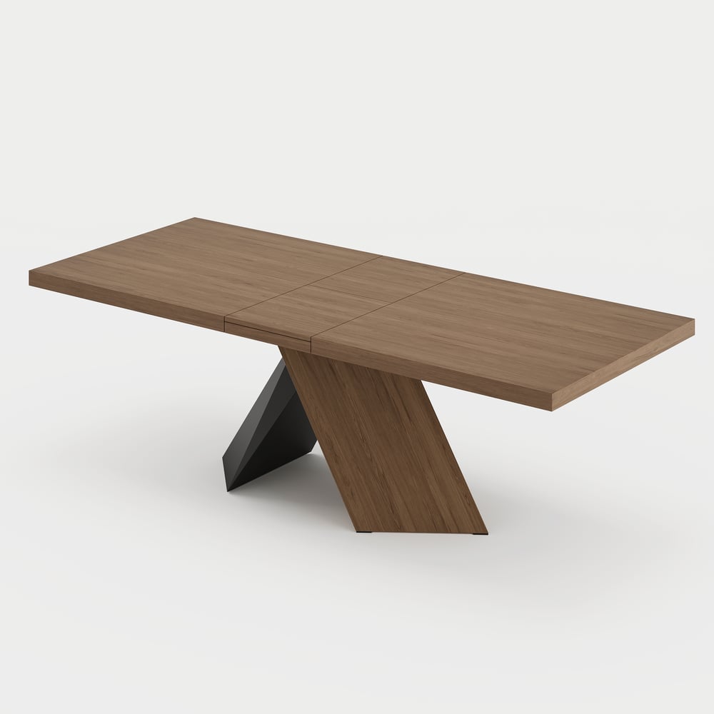 Dining Set 79''-94'' Extendable Walnut Table with 6 Chairs window image