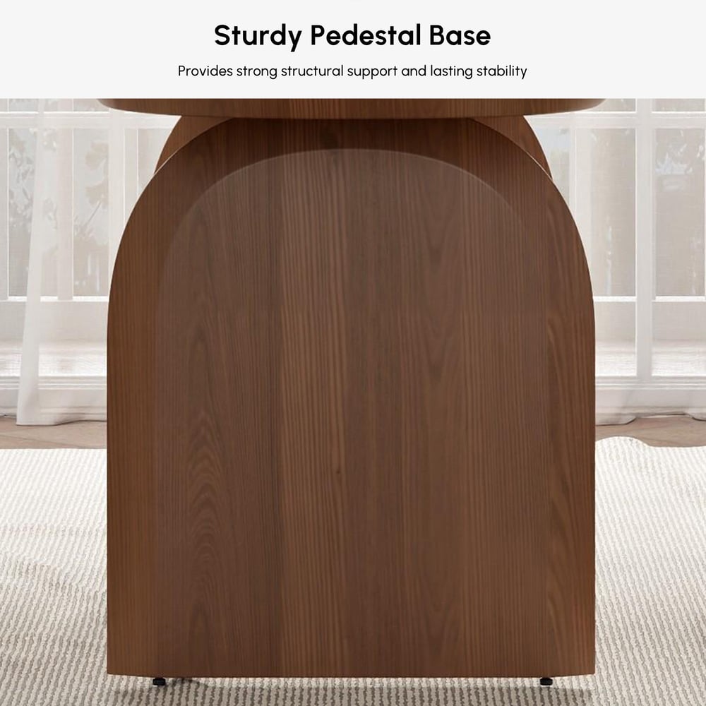 Dining Set 71" Oval Wood Dining Table Walnut with 5 Chairs window image