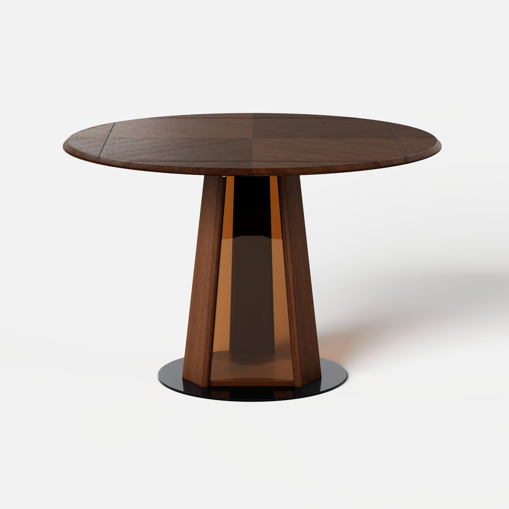 36"-47" Solid Wood Extendable Dining Table with Light window image