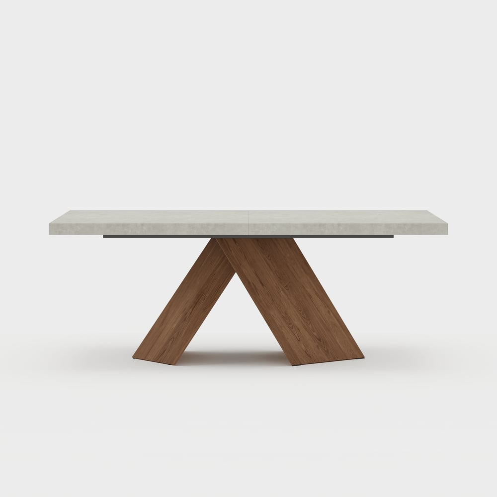 Dining Set 79"-94" Extendable Gray Table with 6 Chairs window image