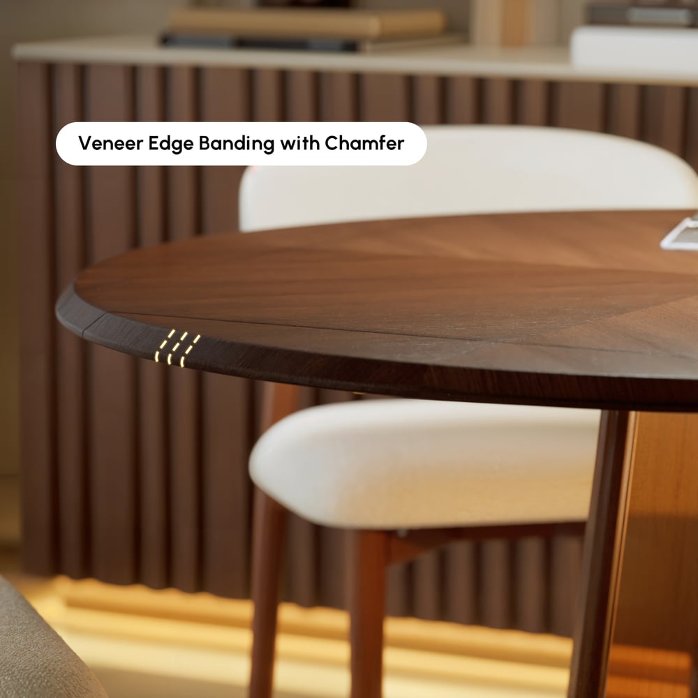 36"-47" Solid Wood Extendable Dining Table with Light window image