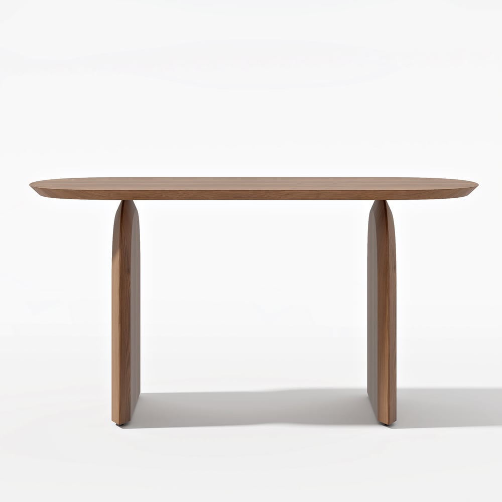 Dining Set 1500mm Japandi Style Oval Wood Dining Table Walnut with 3 Chairs window image