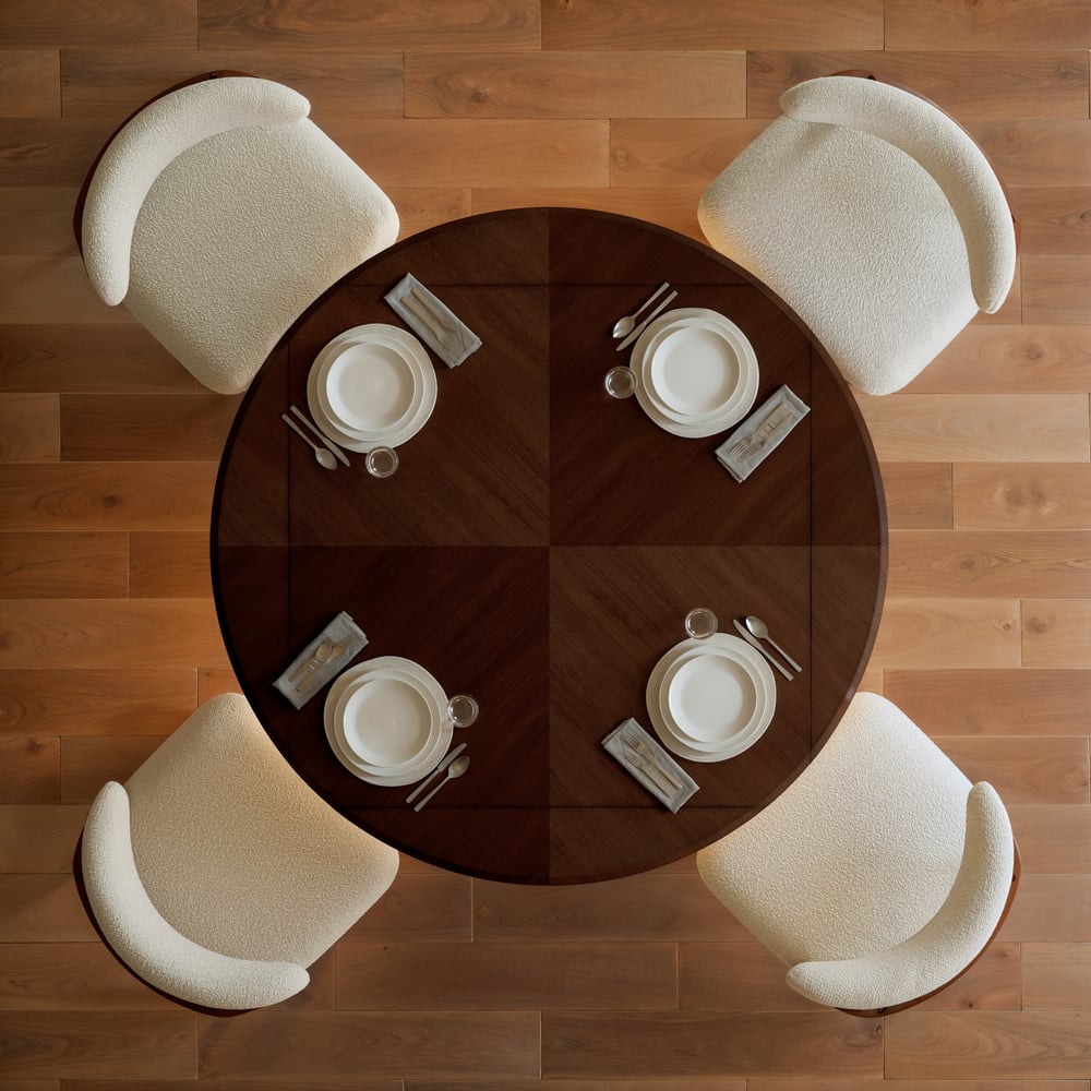 Dining Set 36"-47" Solid Wood Extendable Dining Table with 4 Chairs window image