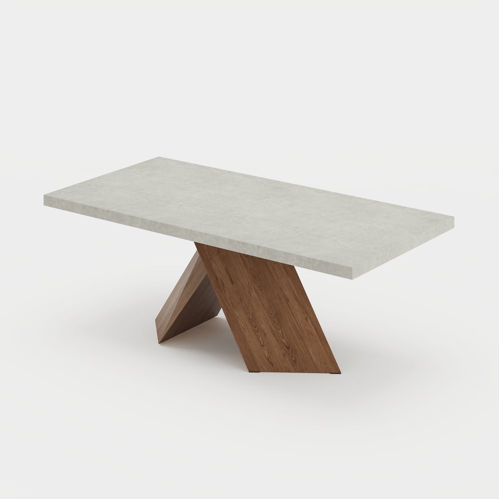 Dining Set 79"-94" Extendable Gray Table with 6 Chairs window image