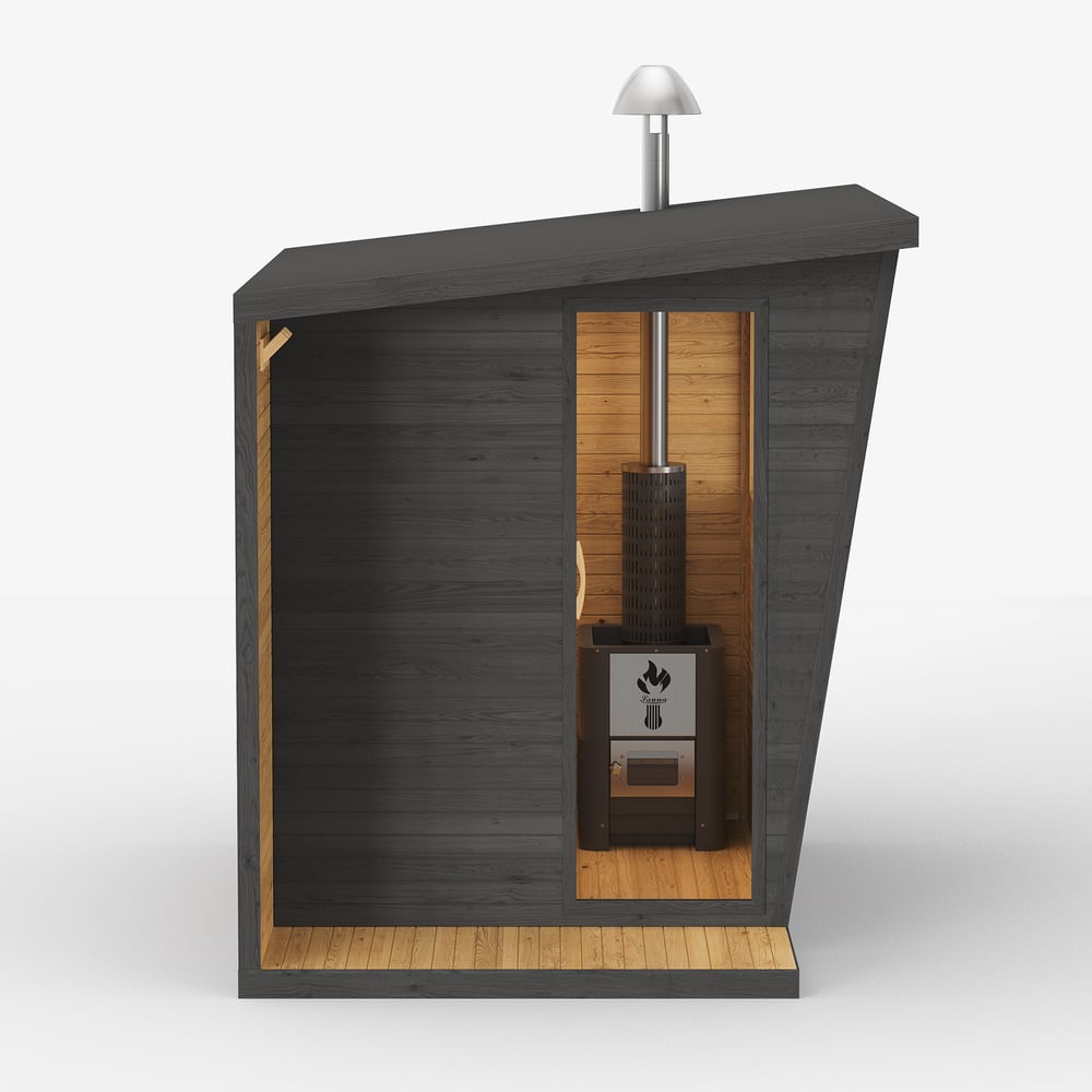 Outdoor Wooden Cabin Sauna Room for 4 People window image