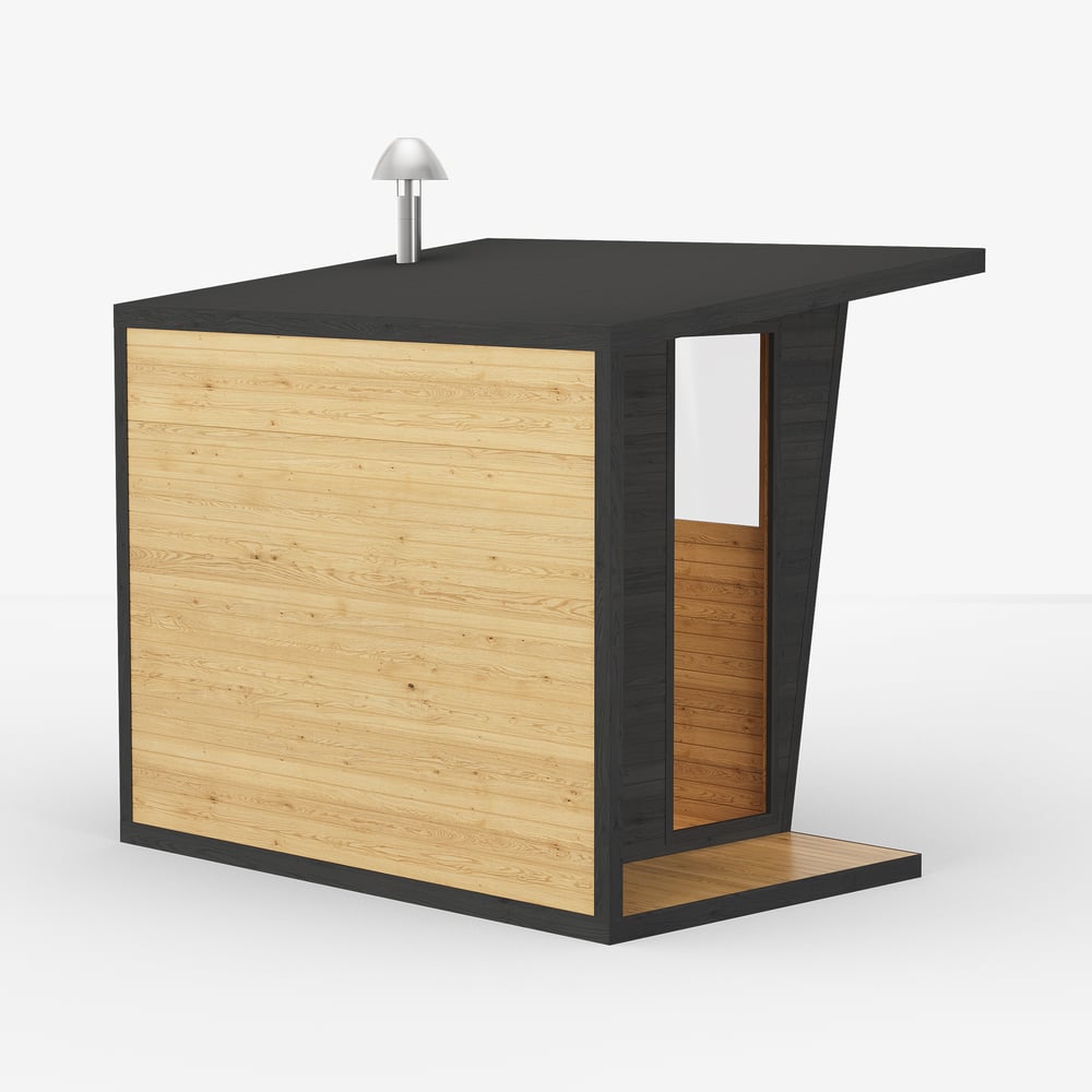 Outdoor Wooden Cabin Sauna Room for 4 People window image