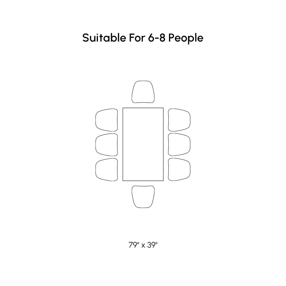 Luxotic moderne 2000 mm witte eettafel voor 8 rechthoekige gesinterde stenen roestvrij staal Afbeelding met gewichten en afmetingen