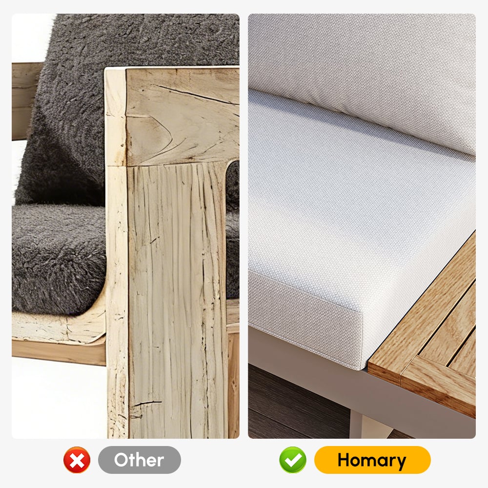 Axis 4-Pieces Modular Aluminum & Teak Outdoor Sofa Set for 6 Person in Light Gray window image