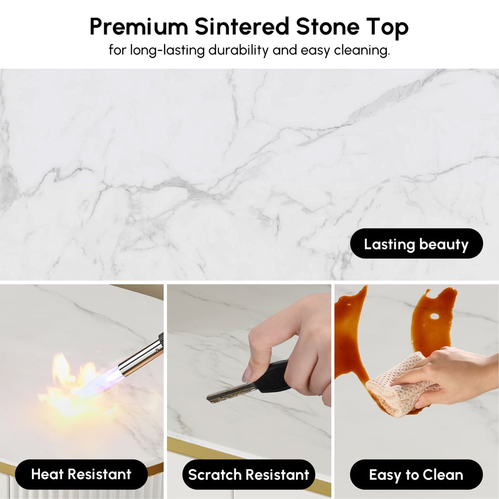 2200mm Modern Elegant Oval TV Console with Drawers & Doors in White window image