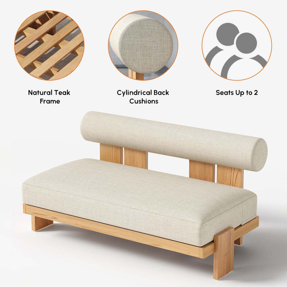 4 Piece Outdoor Teak Sofa Set with Coffee Table window image