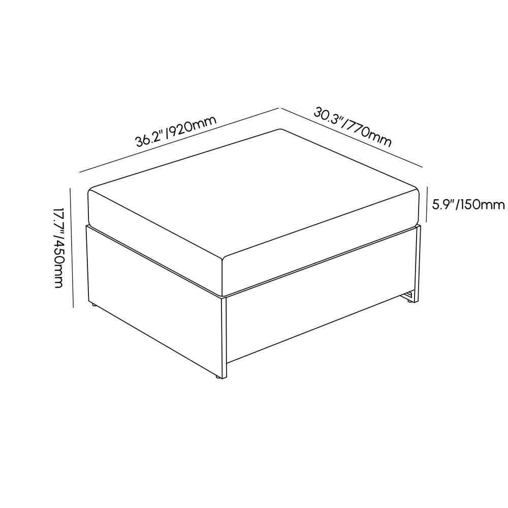 Axis Outdoor Matching Swivel Footrest Storage Ottoman in Gray weights dimensions image