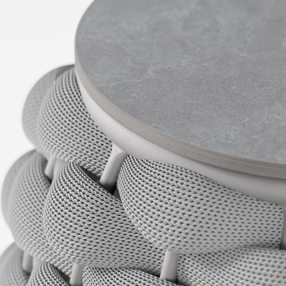 Tatta Outdoor Woven Side Table with Storage, Waterproof Rope & Slate Top window image