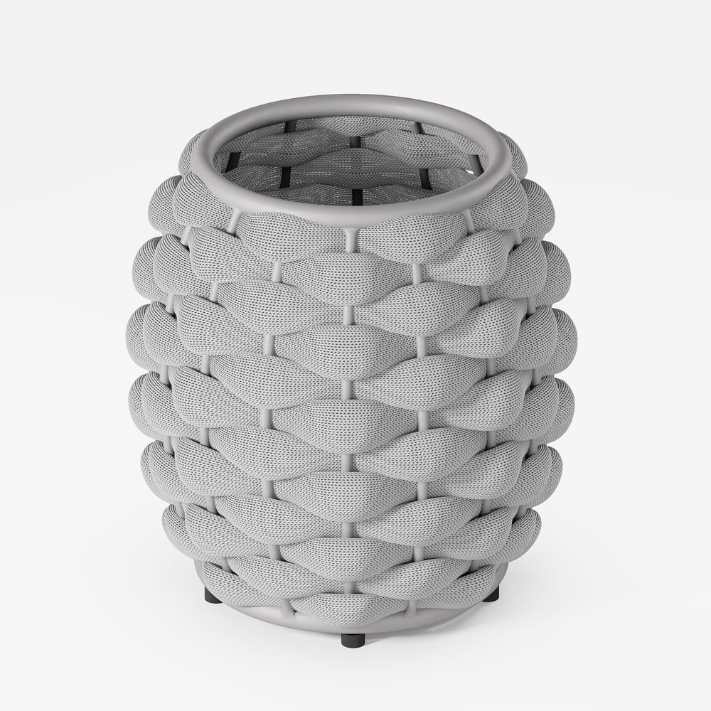 Tatta Outdoor Woven Side Table with Storage, Waterproof Rope & Slate Top window image