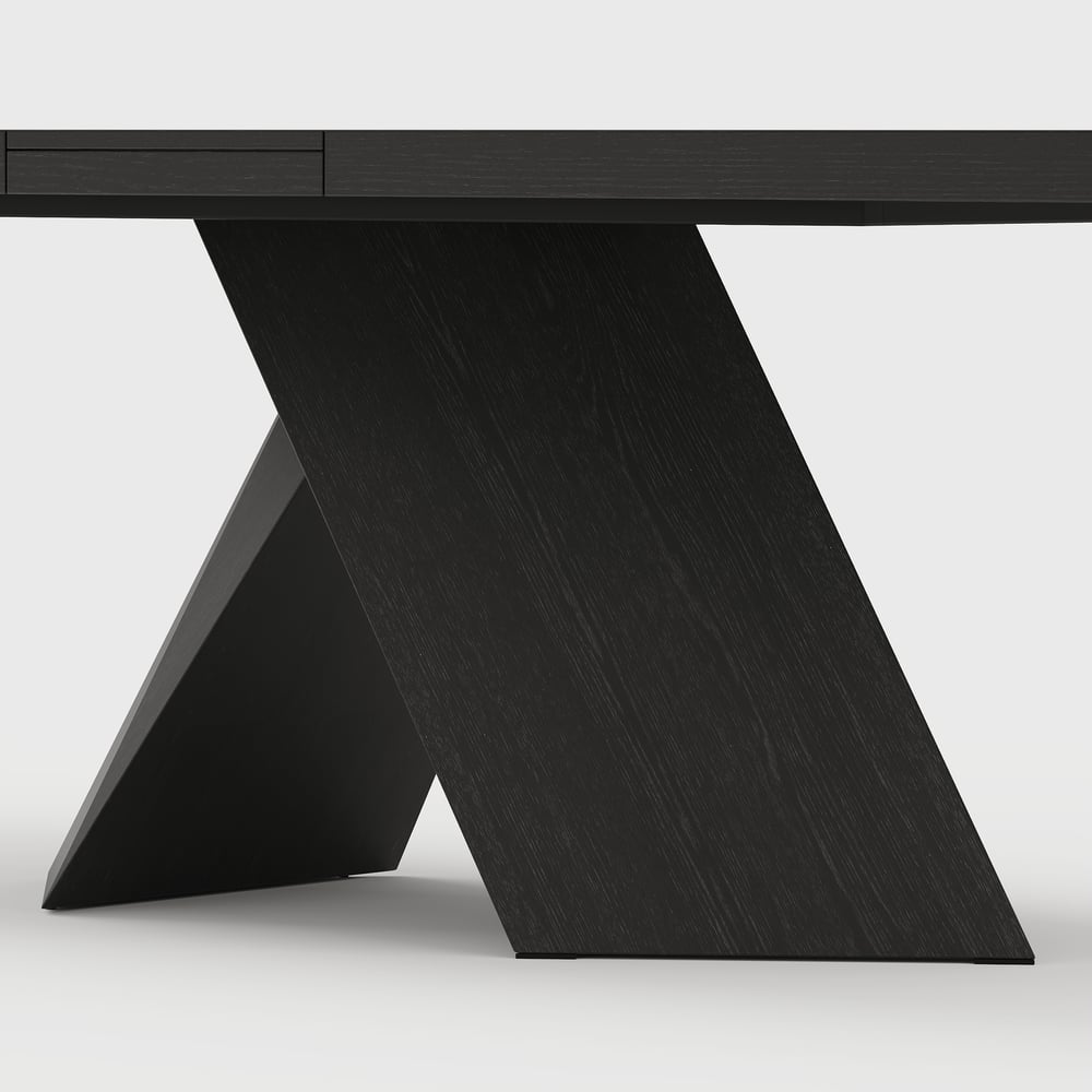 Dining Set 79"-94" Extendable Black Table with 8 Chairs window image