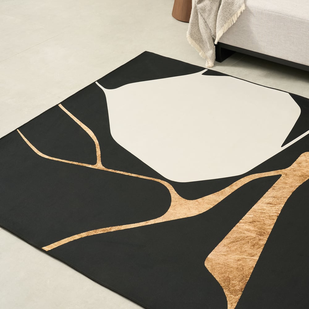 5' x 8' Area Rug Modern Abstract Living Room Rug Non Slip & Machine Washable window image