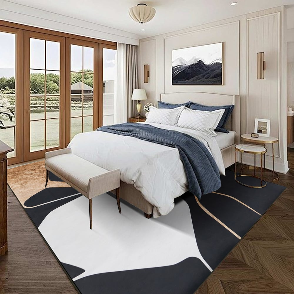 5' x 8' Area Rug Modern Abstract Living Room Rug Non Slip & Machine Washable window image