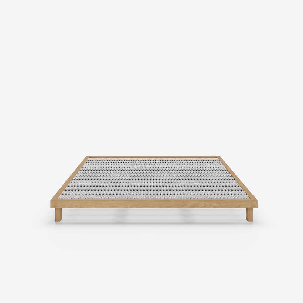 Natural King Platform Wood Bed Frame window image