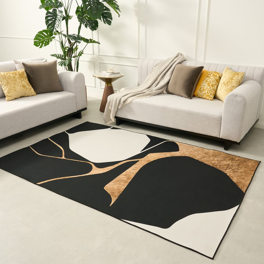 5' x 8' Area Rug Modern Abstract Living Room Rug Non Slip & Machine Washable window image