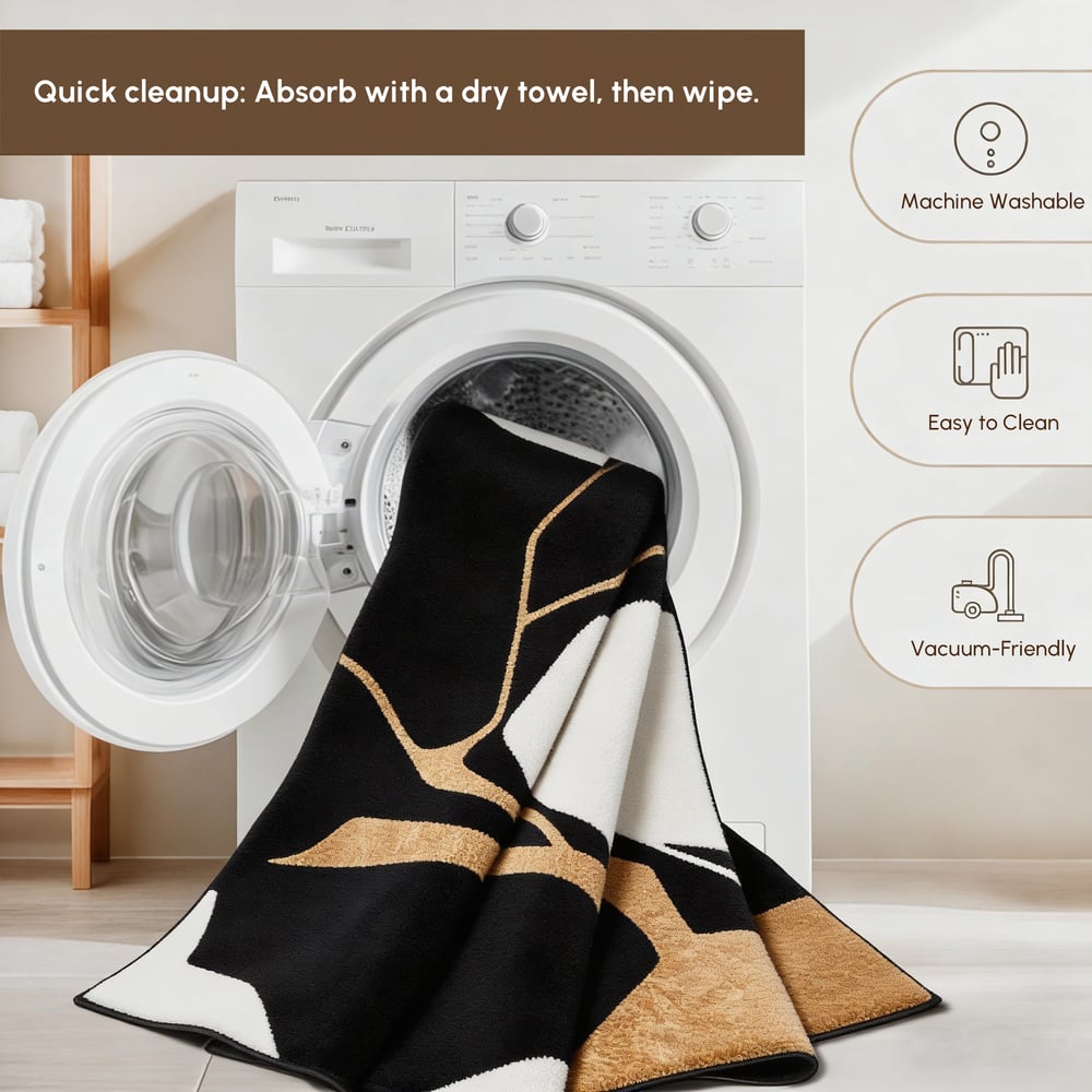 5' x 8' Area Rug Modern Abstract Living Room Rug Non Slip & Machine Washable window image