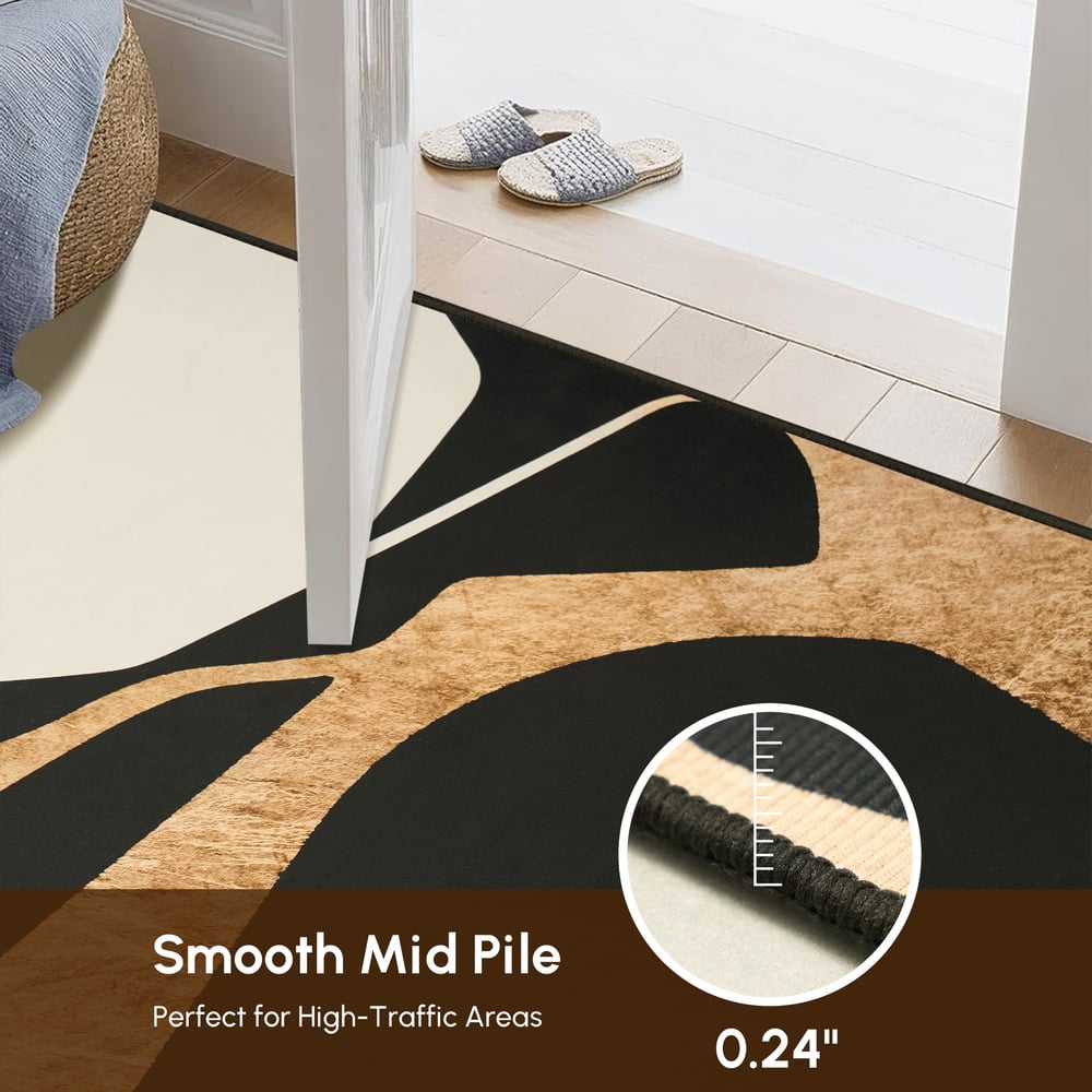 5' x 8' Area Rug Modern Abstract Living Room Rug Non Slip & Machine Washable window image