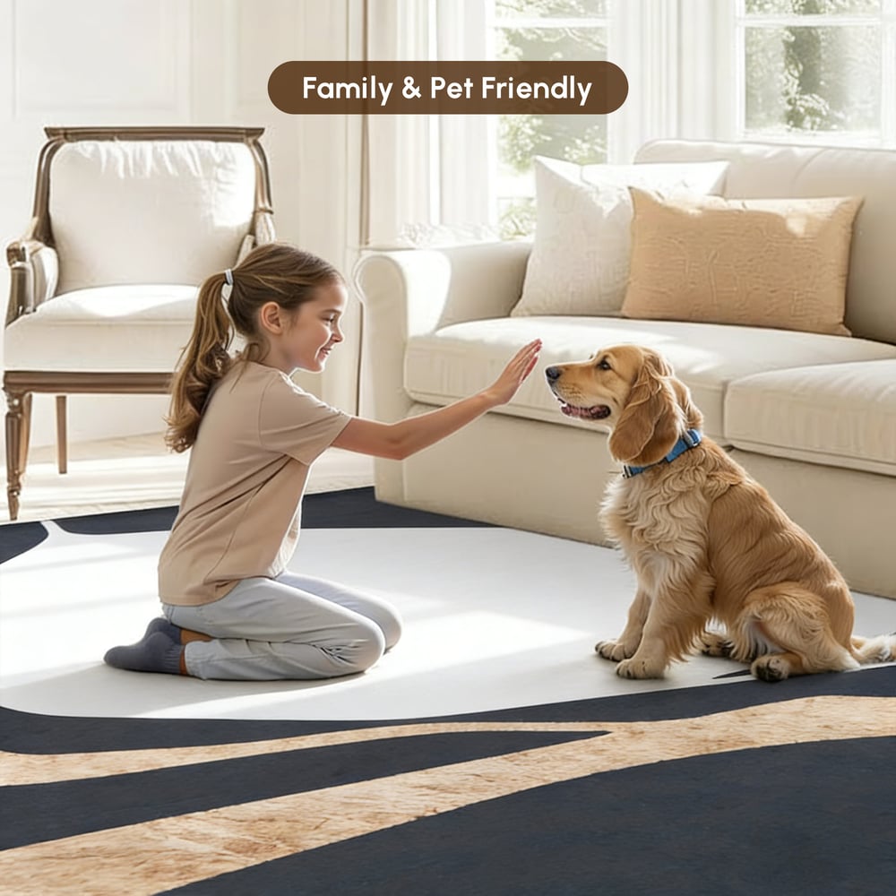 5' x 8' Area Rug Modern Abstract Living Room Rug Non Slip & Machine Washable window image