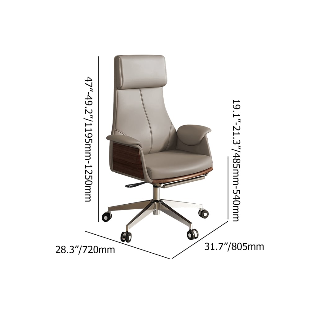 Modern White Standing Computer Desk & Swivel Khaki  Leather Office Desk Chair Set weights dimensions image