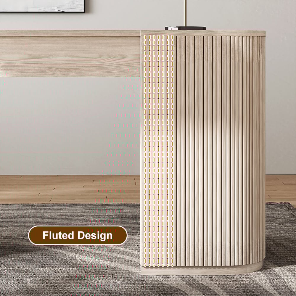 Modern Wash White Standing Computer Desk & Orange Faux Leather Office Chair Set window image