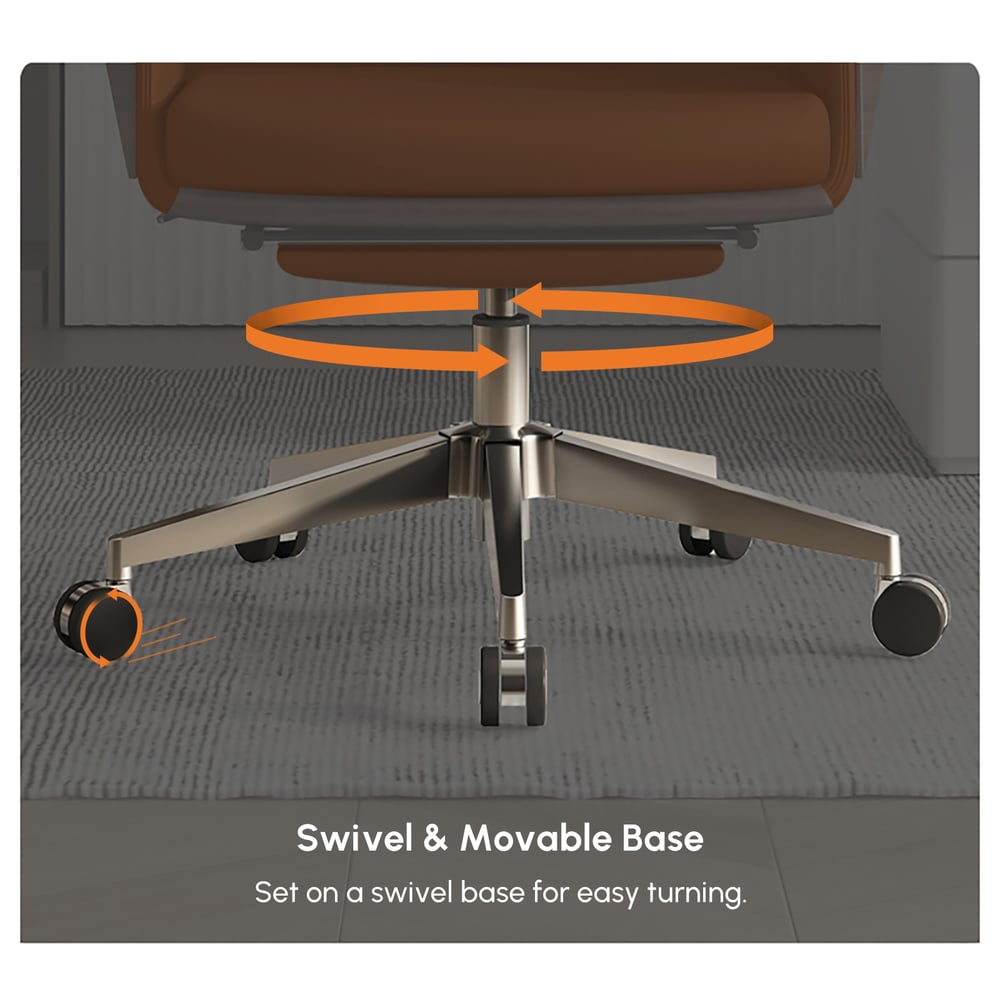 Modern Walnut Standing Writing Desk & Reclining Office Desk Chair Set (59.8" ) window image