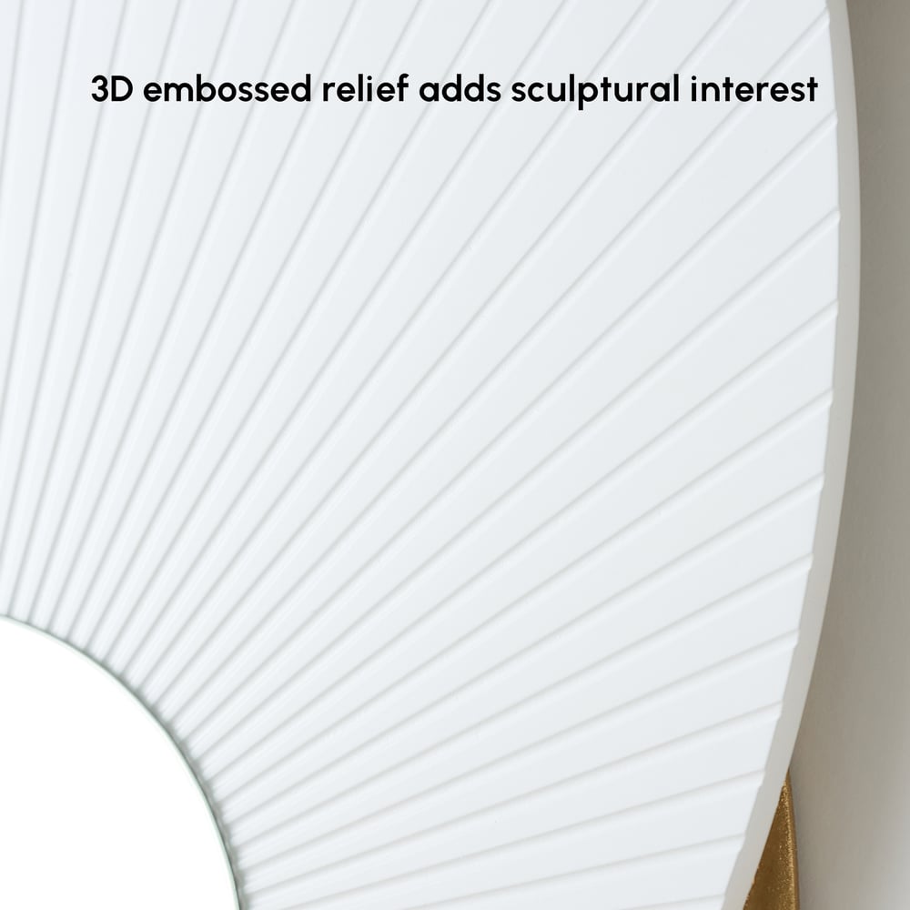 Tenture murale Art Déco avec miroir, 900 mm, blanc et doré, design éclatant image de fenêtre